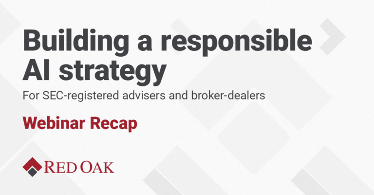 Red Oak webinar panel on AI governance for broker-dealers and SEC-registered advisers